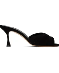 Manolo Blahnik Black Pirua Heeled Sandals Blck