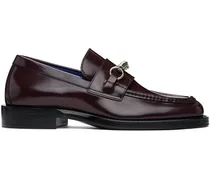 Purple Leather Barbed Loafers