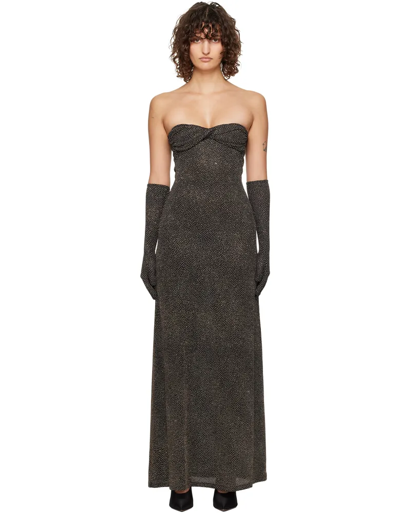 Beaufille Black & Gold Anise Maxi Dress Black