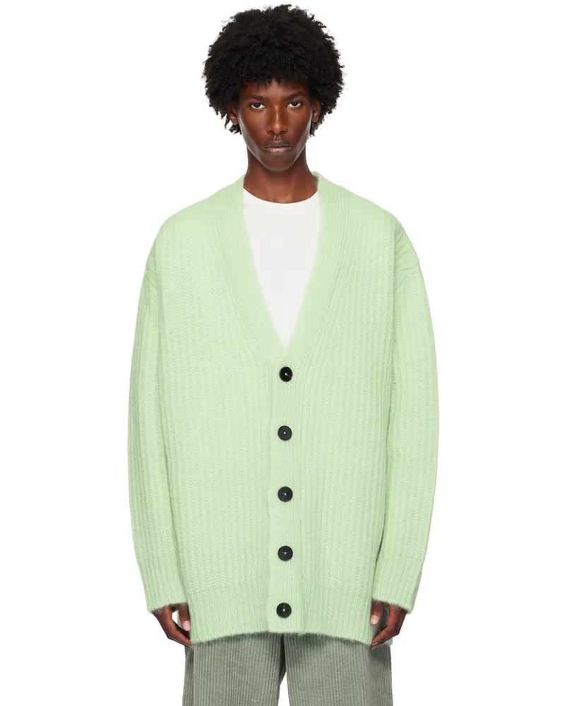 Jil Sander Green Mohair Cardigan 335