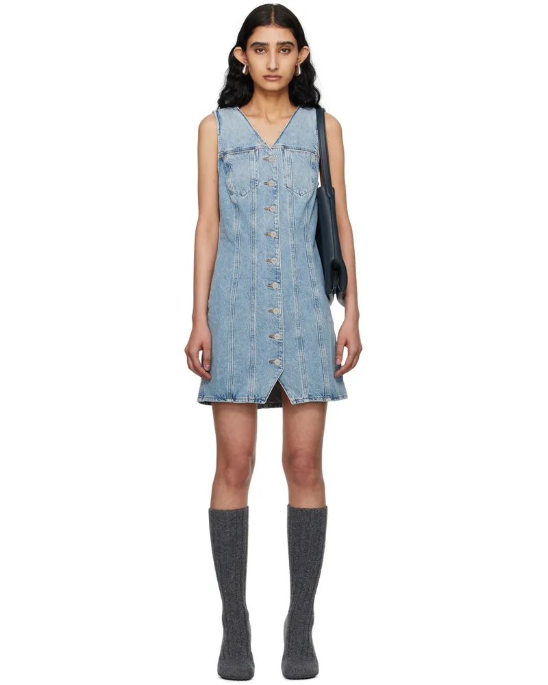 AGOLDE Blue Trina Denim Minidress Blnc