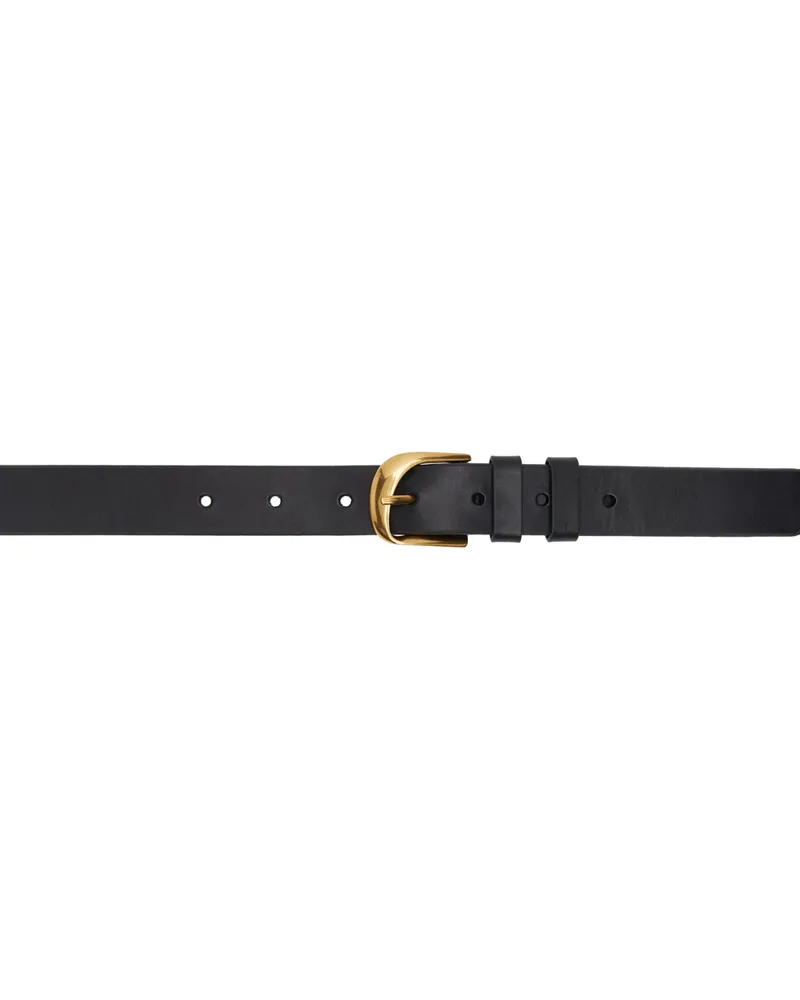 Frame Denim Black Twist Buckle Belt Noir