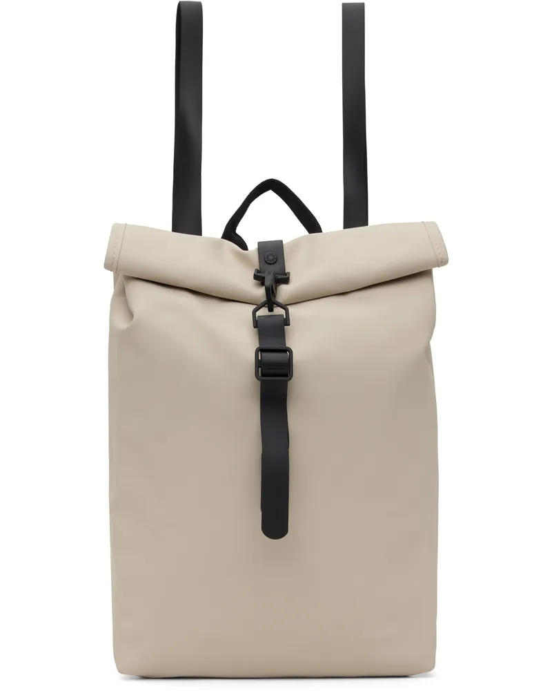RAINS Beige Rolltop Mini Rucksack Dune