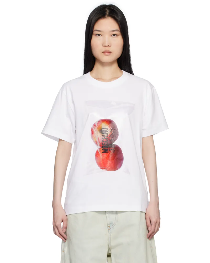 Moschino White Graphic T-Shirt 1001