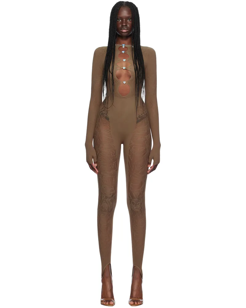 Poster Girl Brown Cutout Jumpsuit Kahlua