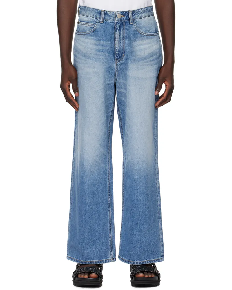 SOLID HOMME Blue Wide Jeans 826l