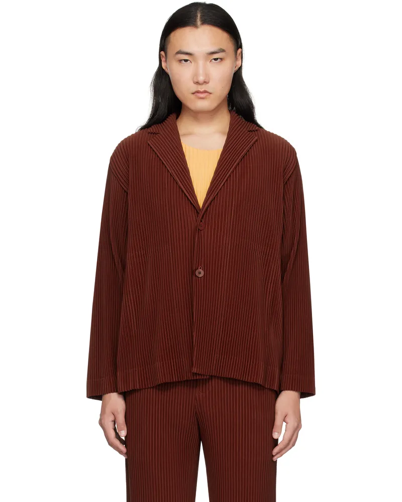 Issey Miyake Red Tailored Pleats 2 Blazer 25-crimson