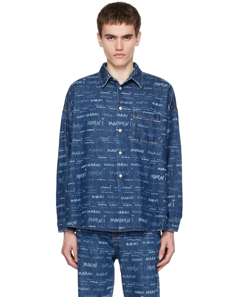 Marni Blue Maremarni Denim Shirt Jqb50