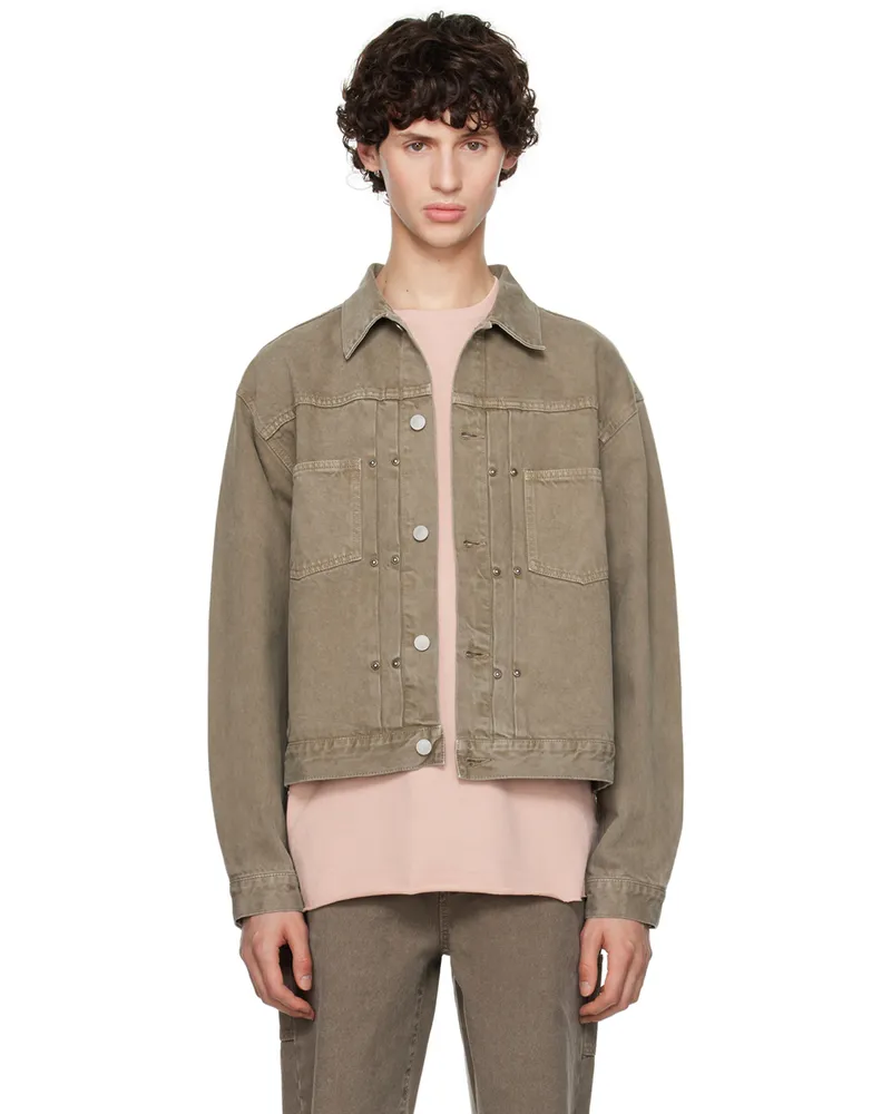 John Elliott + Co Khaki Thumper Type II Denim Jacket Brown