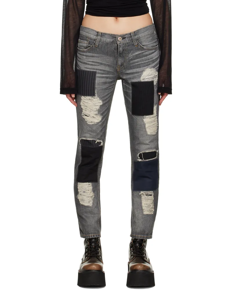 Junya Watanabe Gray Paneled Jeans 1