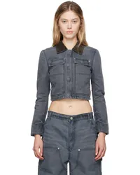 Alexander Wang Gray Shrunken Workwear Denim Jacket Mirage