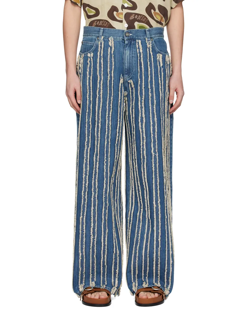 BONSAI Blue Fringe Jeans Medium
