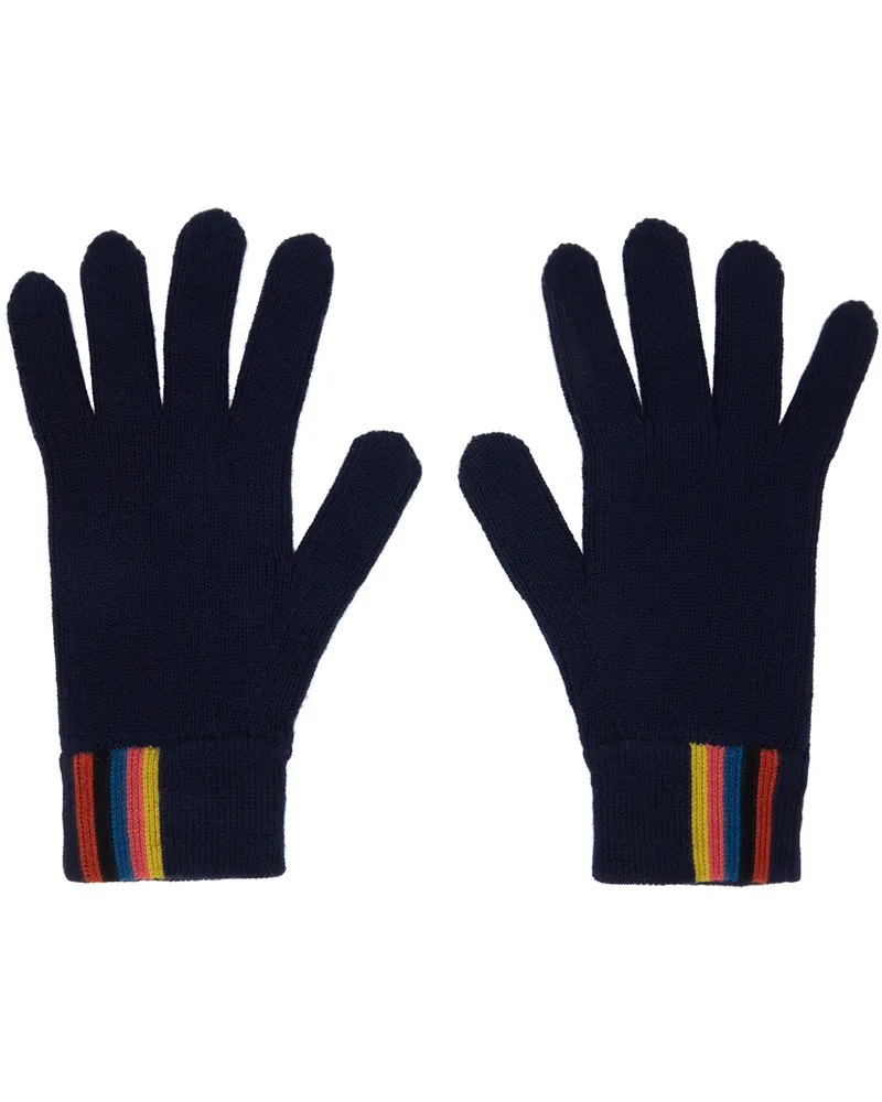 Paul Smith Navy Artist Stripe Gloves 47