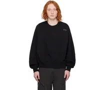 Black Plicate Sweatshirt