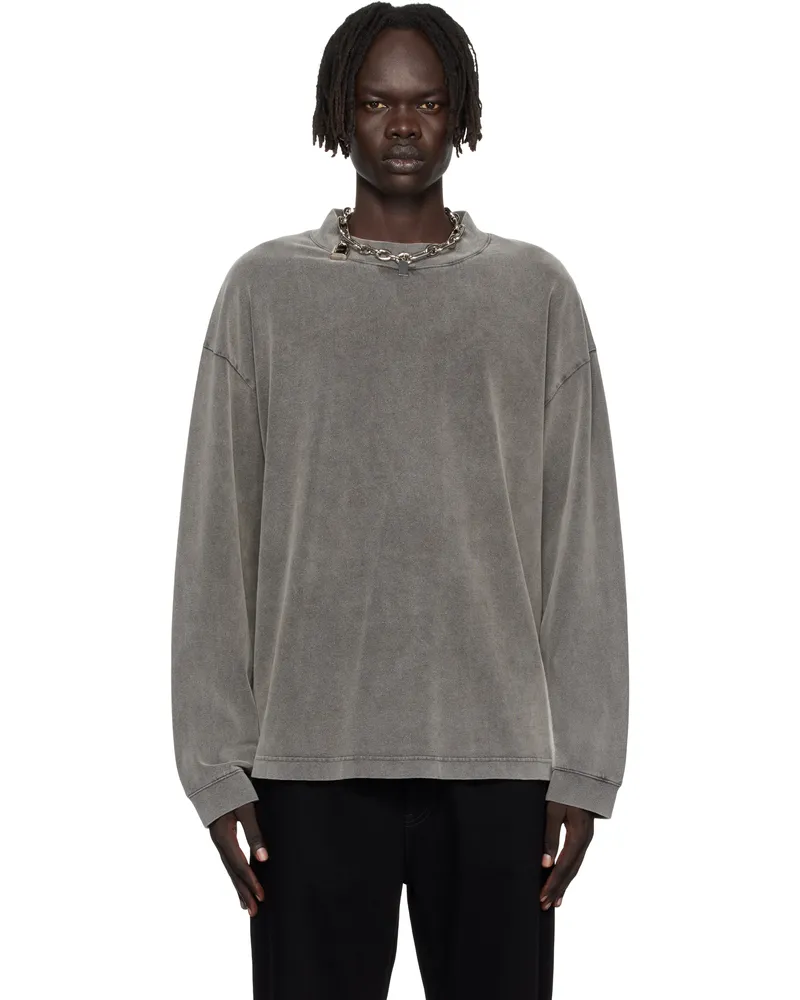 Acne Studios Gray Crew Neck Relaxed Fit Sweatshirt Bm0