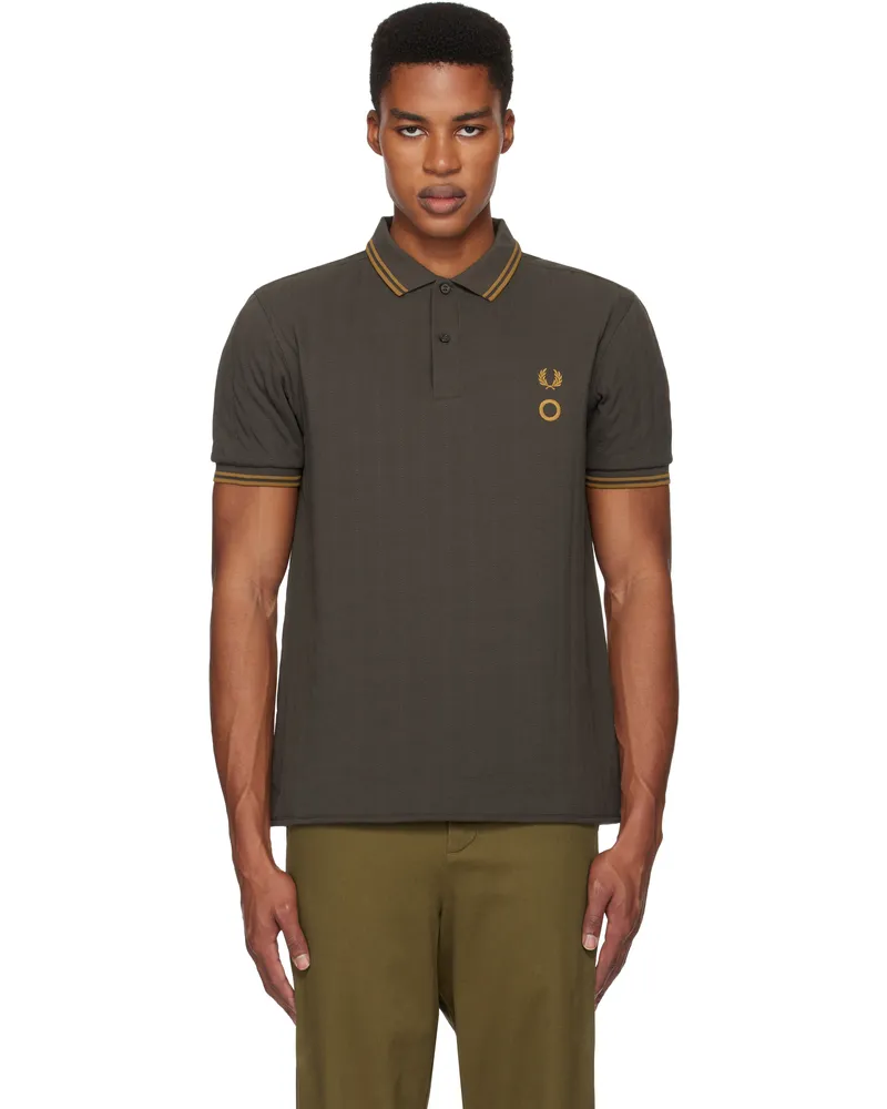 Craig Green Black Fred Perry Edition Short Sleeve Quilted Polo Z36