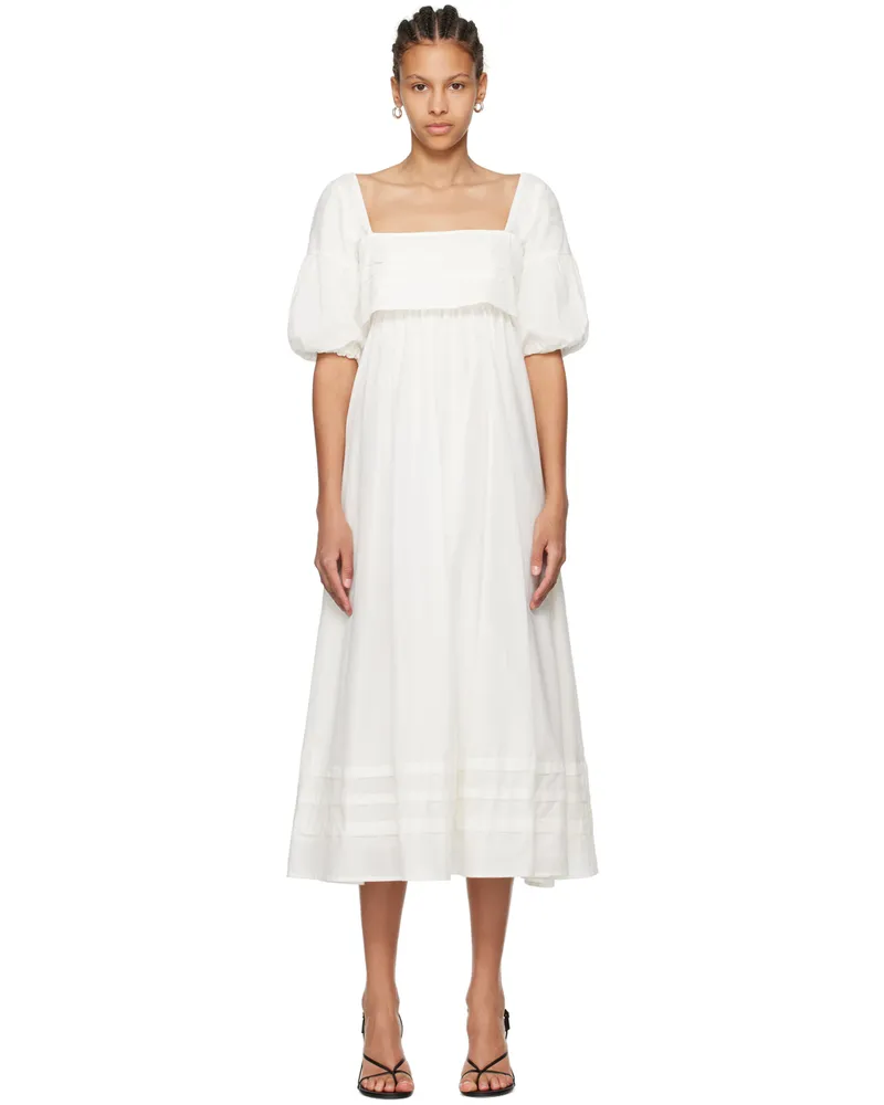 STAUD Off-White Darla Midi Dress Ivy