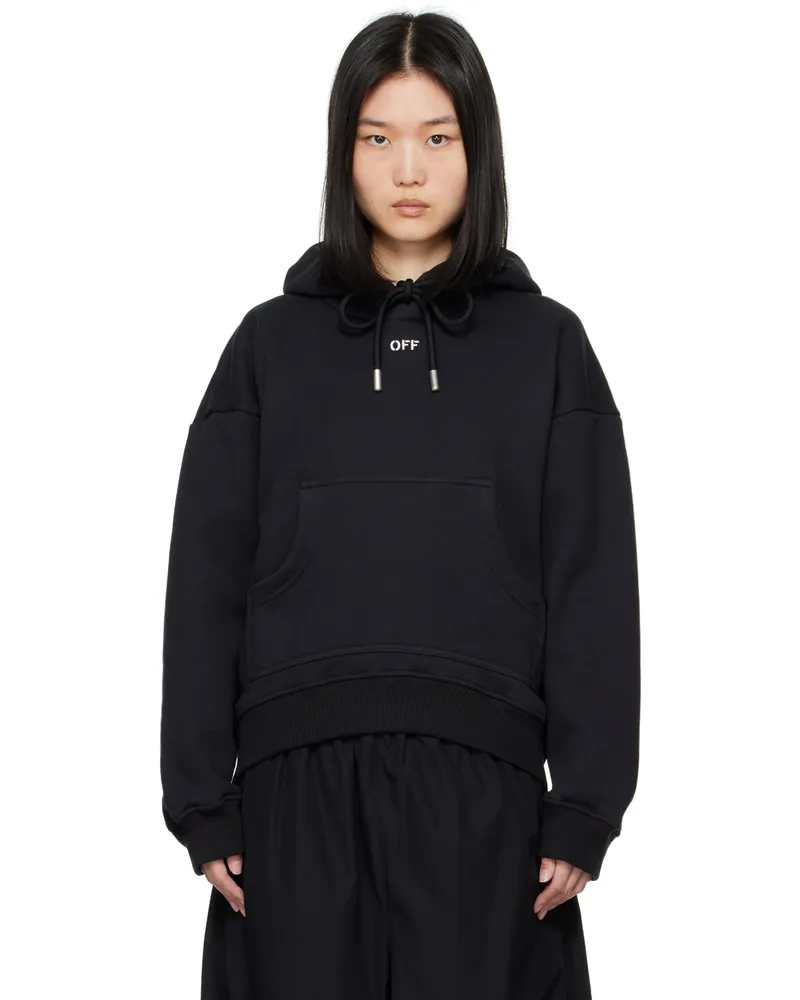 OFF-WHITE Black Off Stamp Round Hoodie Black
