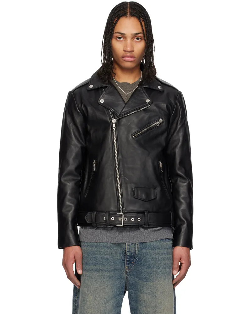 Stolen Girlfriends Club Black Joey Biker Leather Jacket Black
