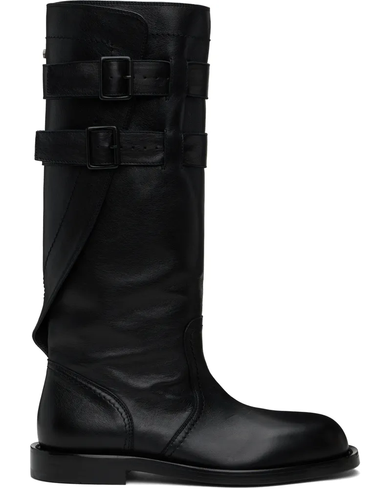 Ann Demeulemeester Black Uplu Biker Boots 099