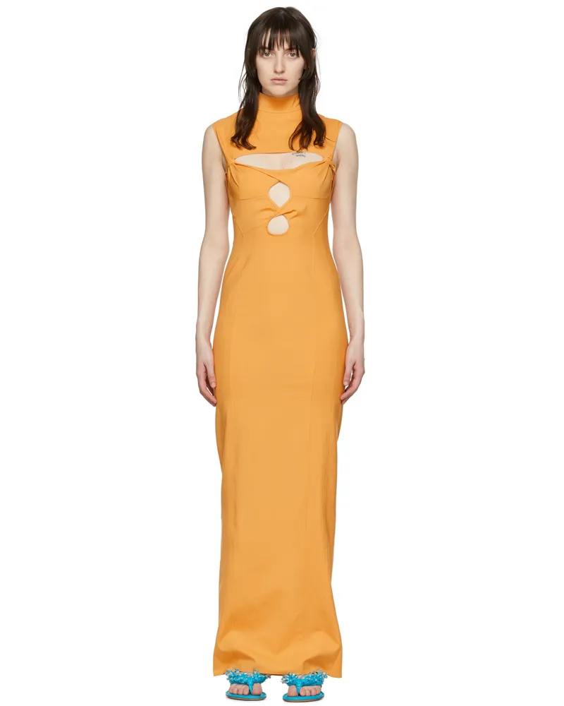 Jacquemus Orange 'La Robe Palmi' Maxi Dress 750