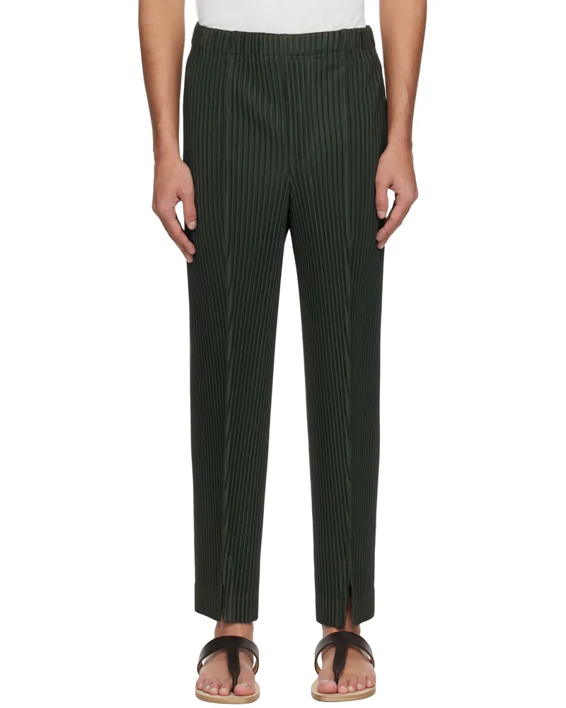 Issey Miyake Green Pleats Bottoms 2 Trousers 63-dark