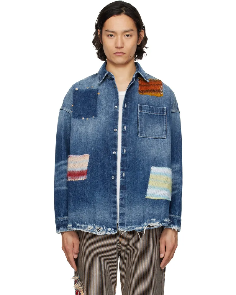 Marni Blue Stone Cotton Denim Shirt 00b90