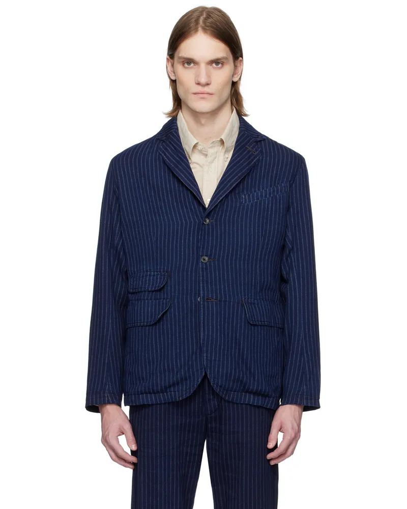 RRL Indigo Unconstructed Twill Blazer Indigo