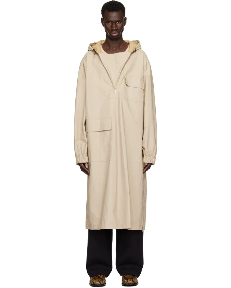 Dries van Noten Beige Half-Zip Coat Sand
