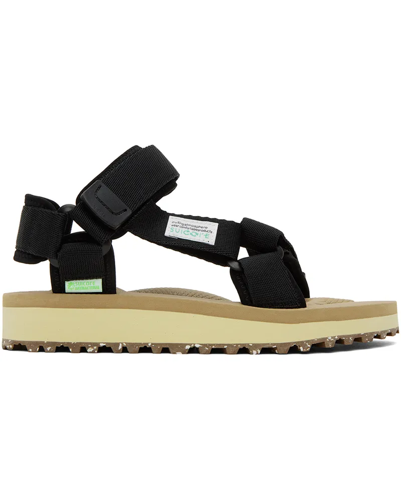 SUICOKE Black & Beige DEPA-2Cab Sandals Black