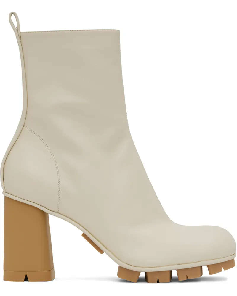Bottega Veneta Off-White Shore Ankle Boots 9031