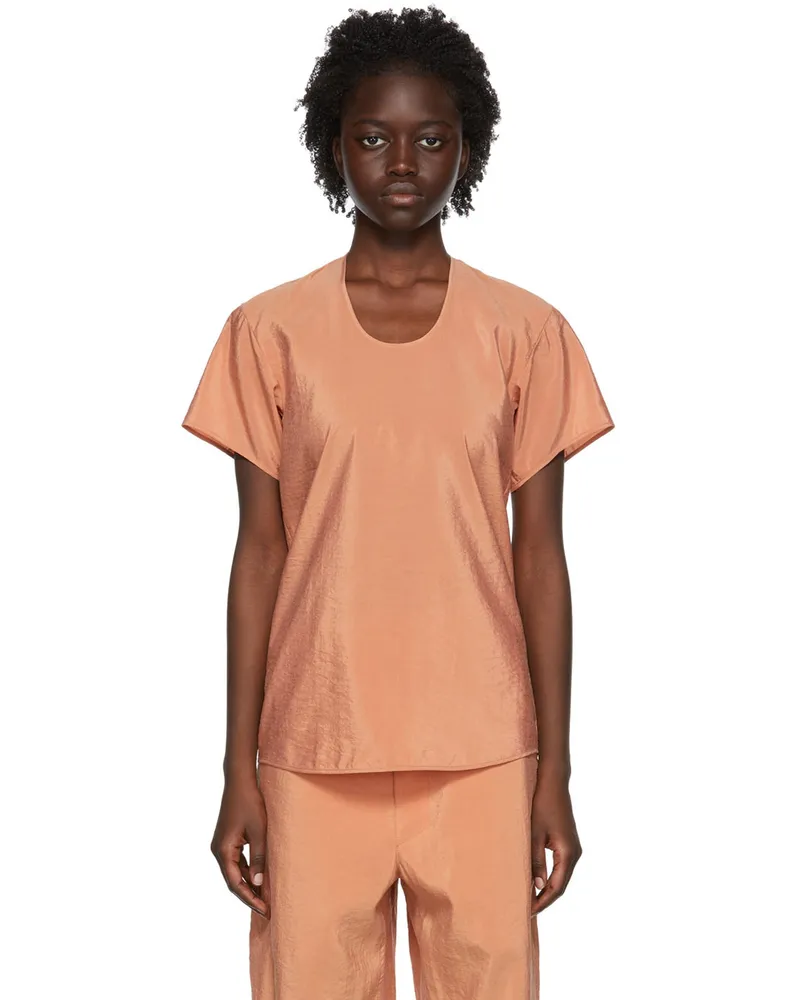 Christophe Lemaire Orange Silk T-Shirt 317