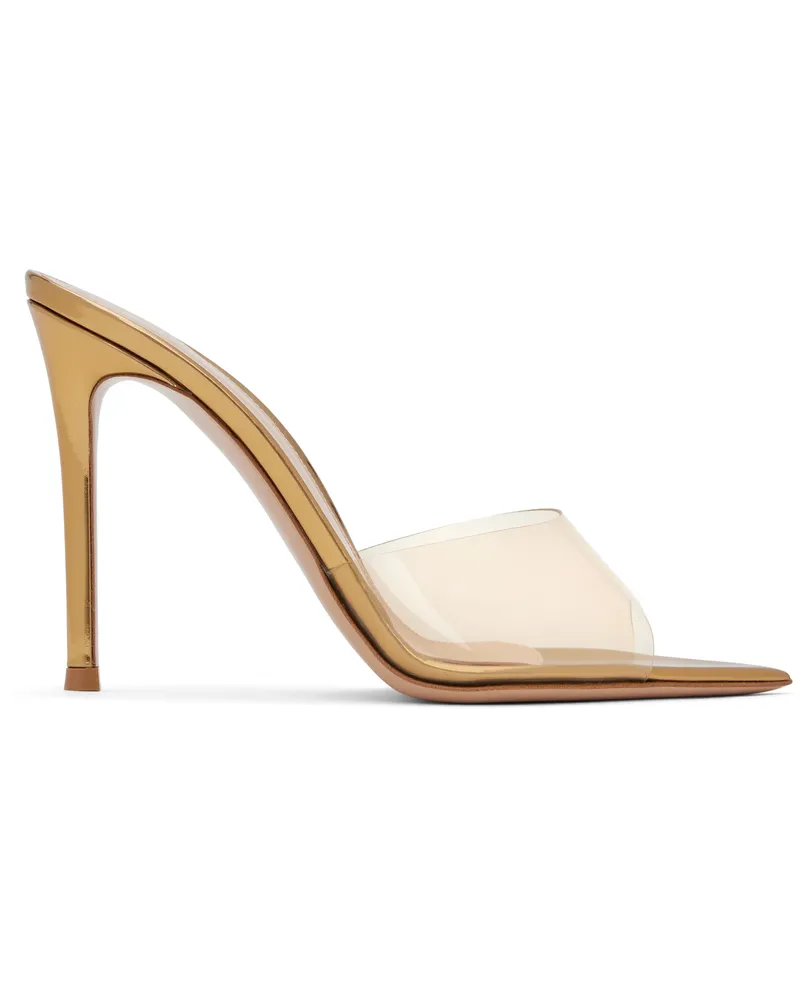 Gianvito Rossi Gold Elle 105 Mules Mekong+mekong