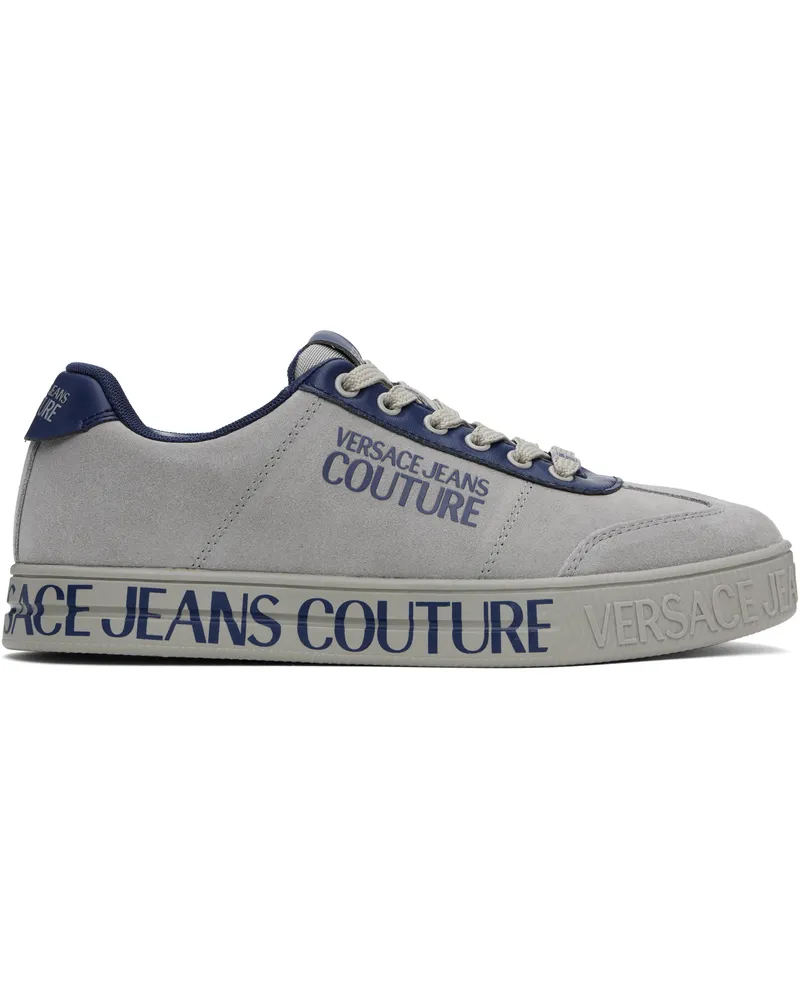 Versace Jeans Gray Logo Court 88 Sneakers E800-grey