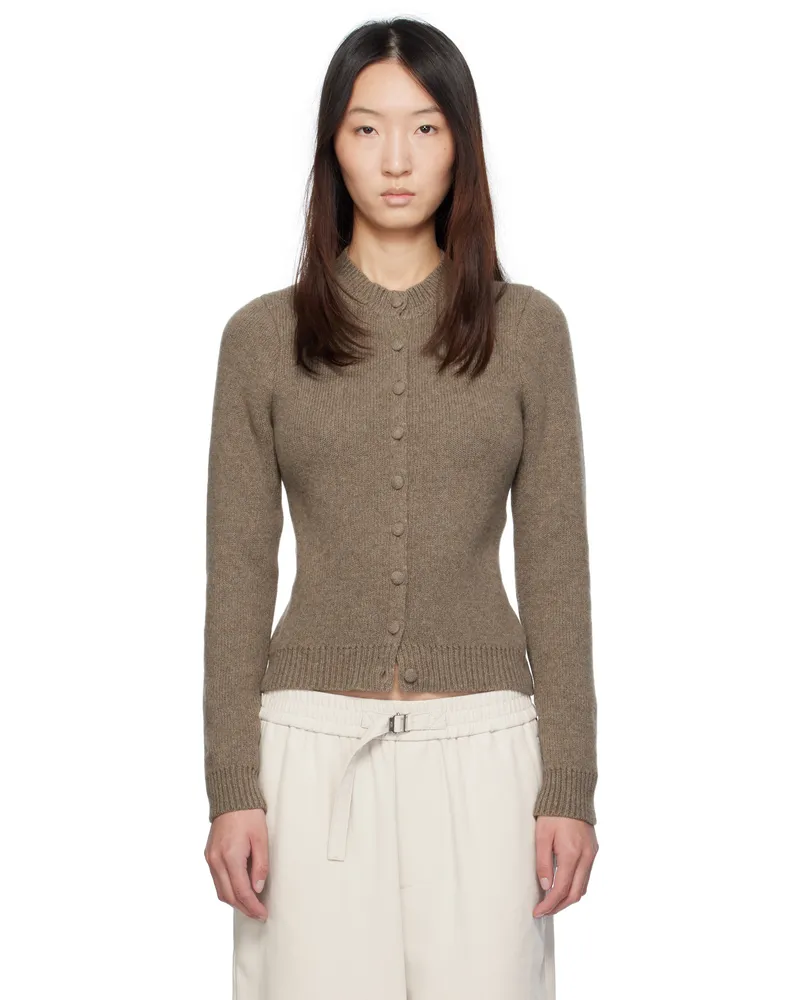 Magda Butrym Beige Classic Round-Neck Cardigan Beige