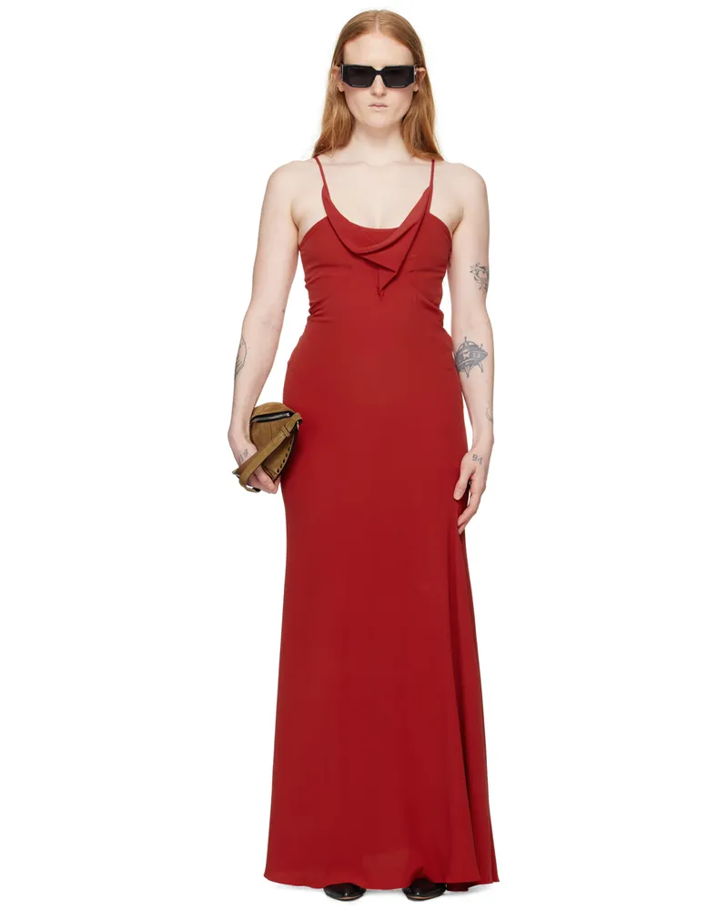 Isabel Marant Red Kapri Maxi Dress 70sr