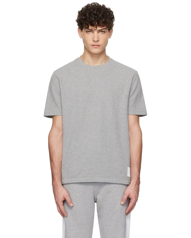 Thom Browne Gray Classic Piqué Stripe T-shirt 055