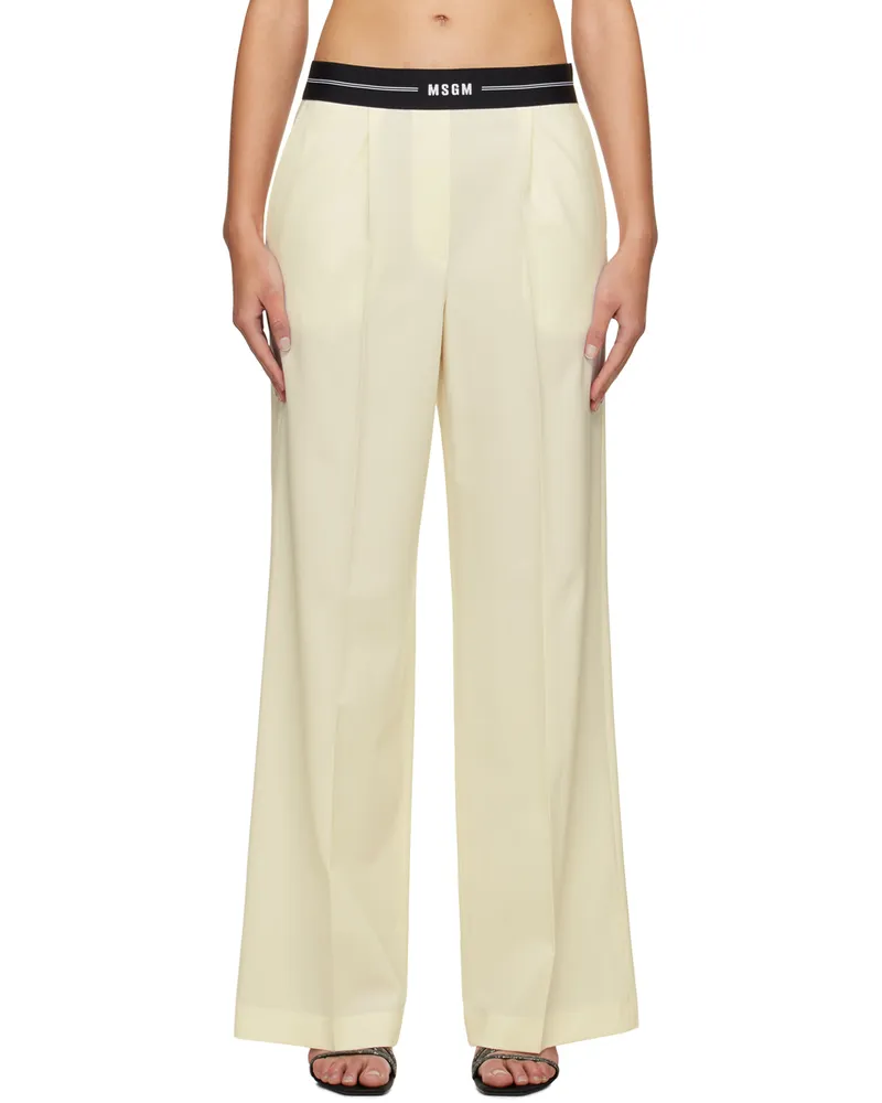 MSGM Off-White Suiting Trousers 02