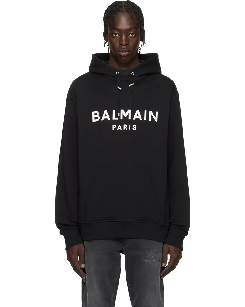 Balmain Black Printed 'Balmain Paris' Hoodie Eab