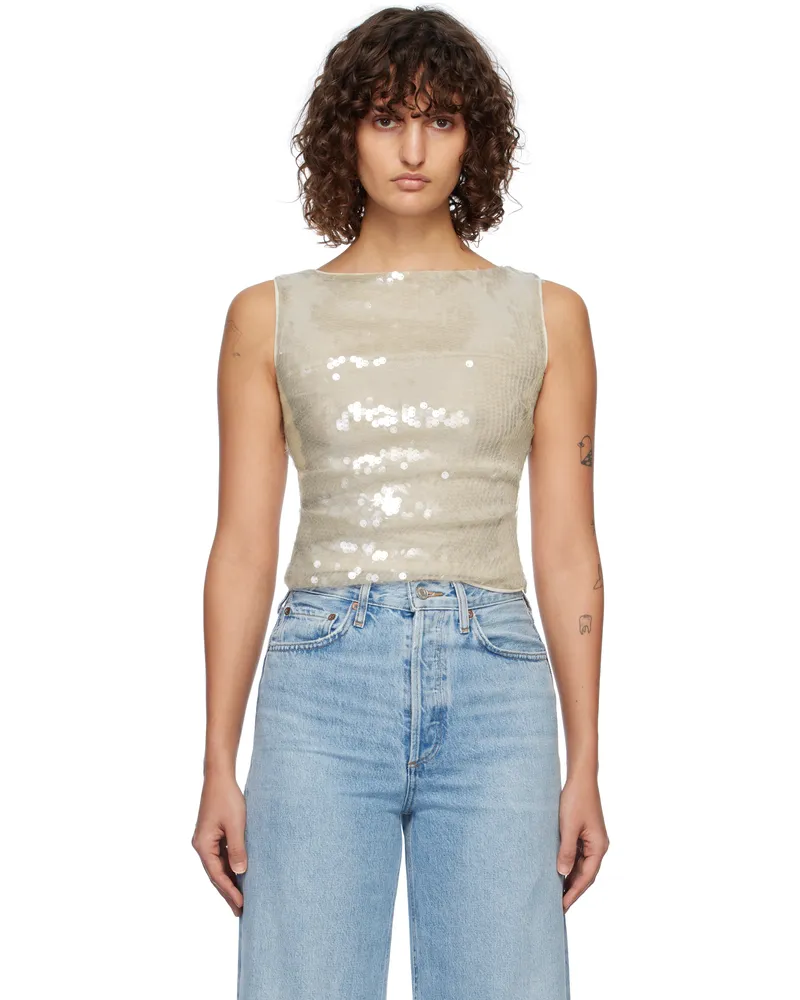 STAUD Off-White Eton Tank Top Moon