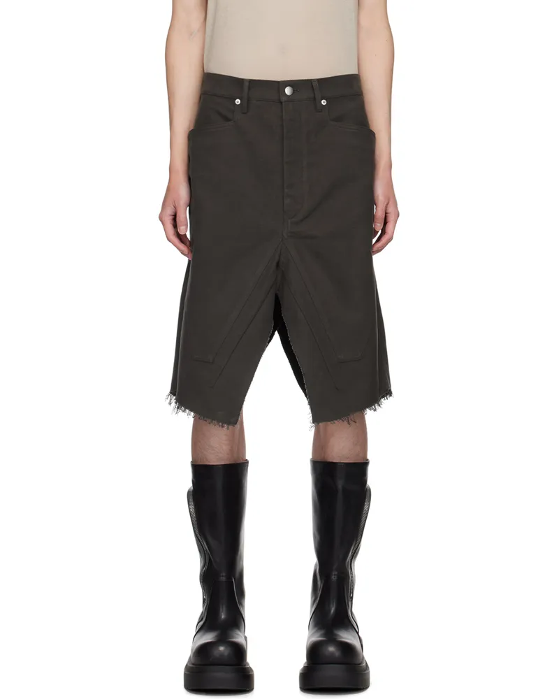 Rick Owens Gray Porterville Slivered Skirt 78