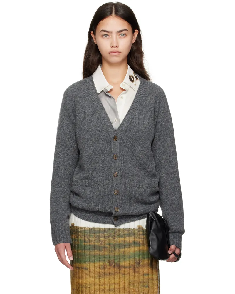 BLESS Gray Pearlpad Cardigan Grey