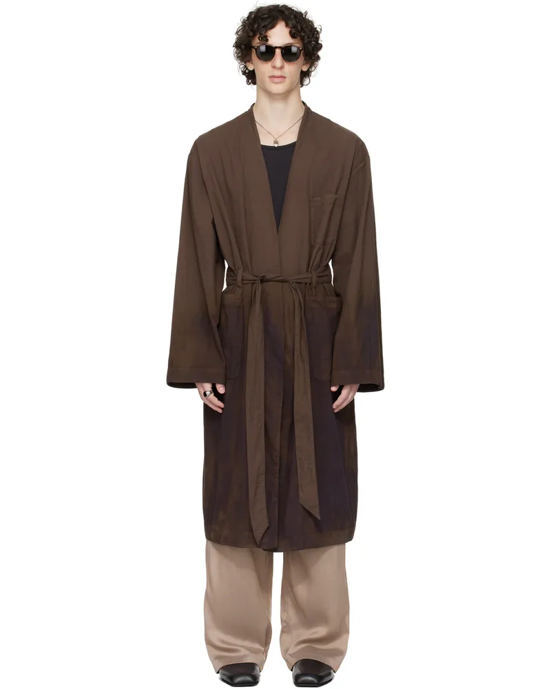 Our Legacy WORK SHOP Emporio Armani Brown Toga Coat Ragu