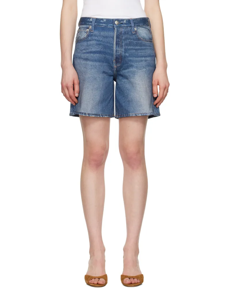 Rag & Bone Blue Miramar Terry Kaia Shorts Cosmos