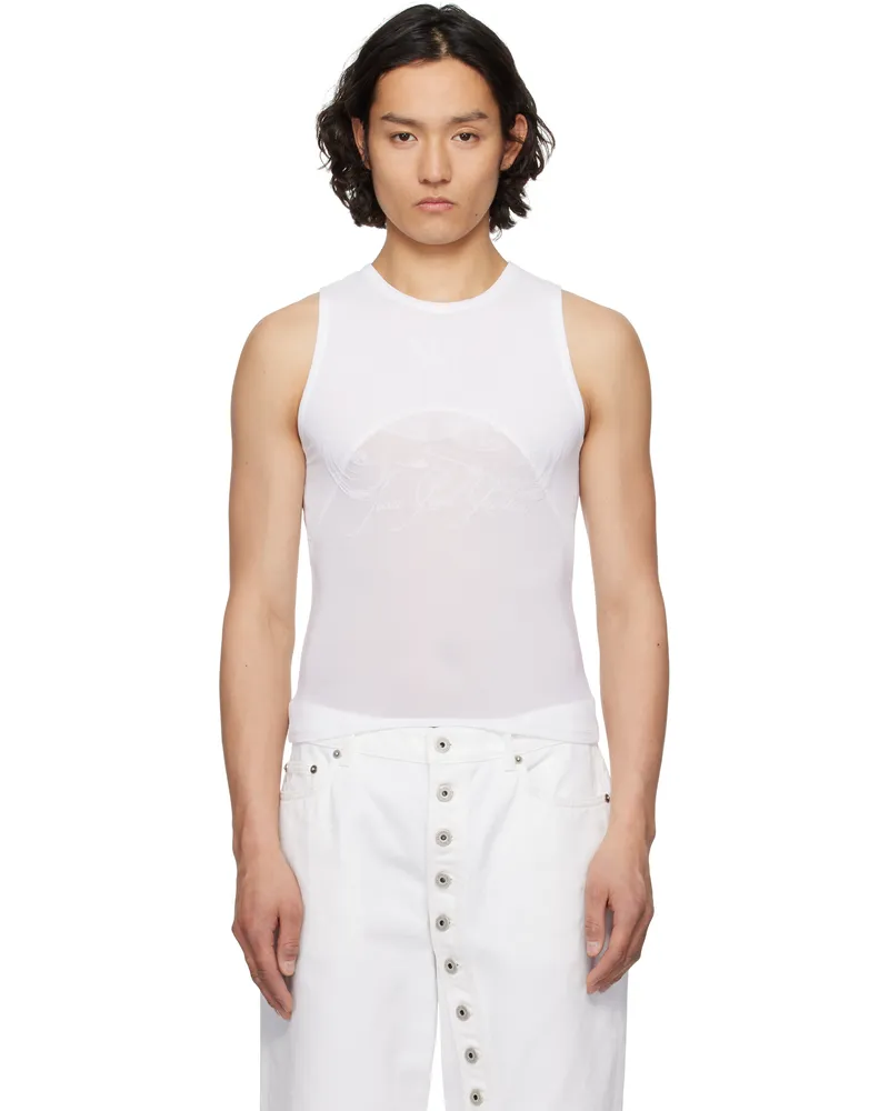 Jean Paul Gaultier White Flock Tattoo Tank Top 11-optic