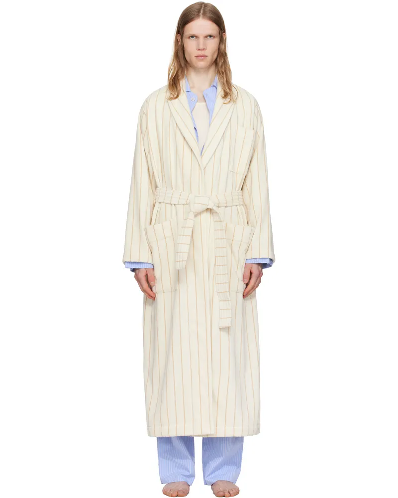 TEKLA Off-White & Tan Terry Classic Bathrobe Sienna