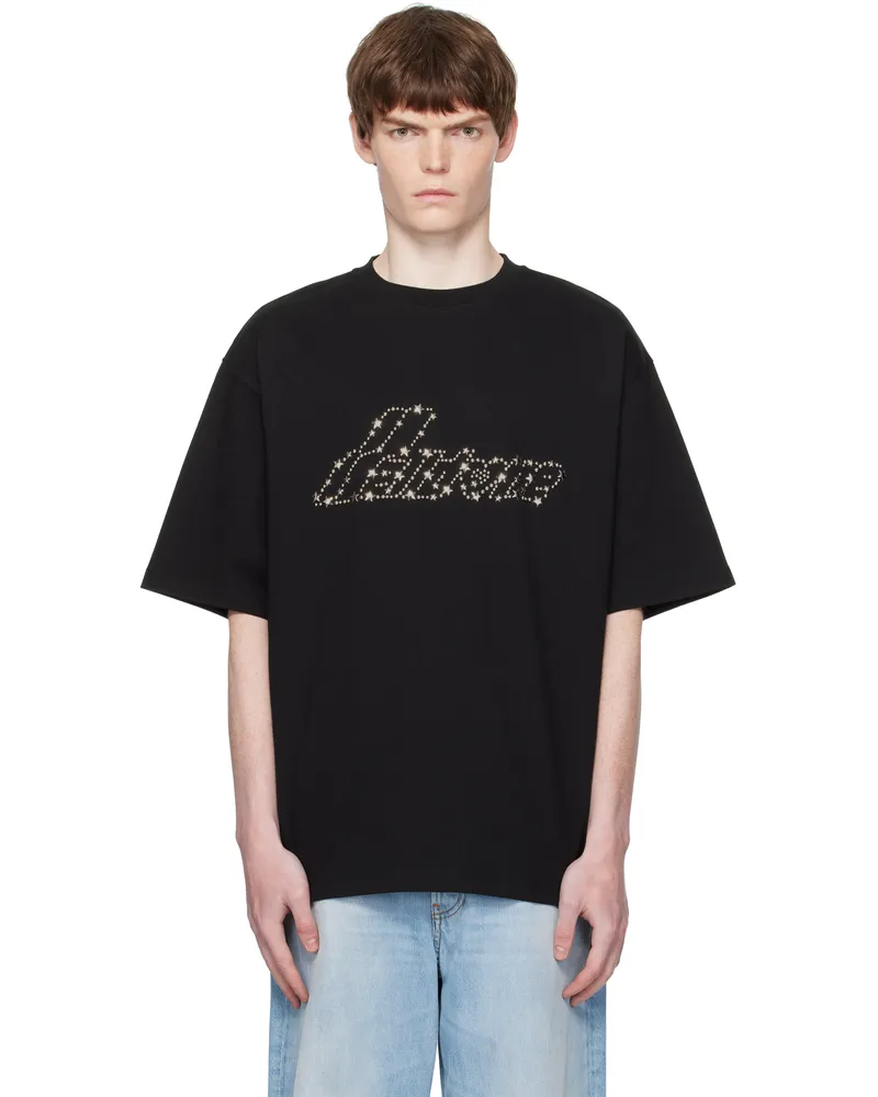 WE 11 DONE Black Pearly 'WE11DONE' Logo T-shirt Black