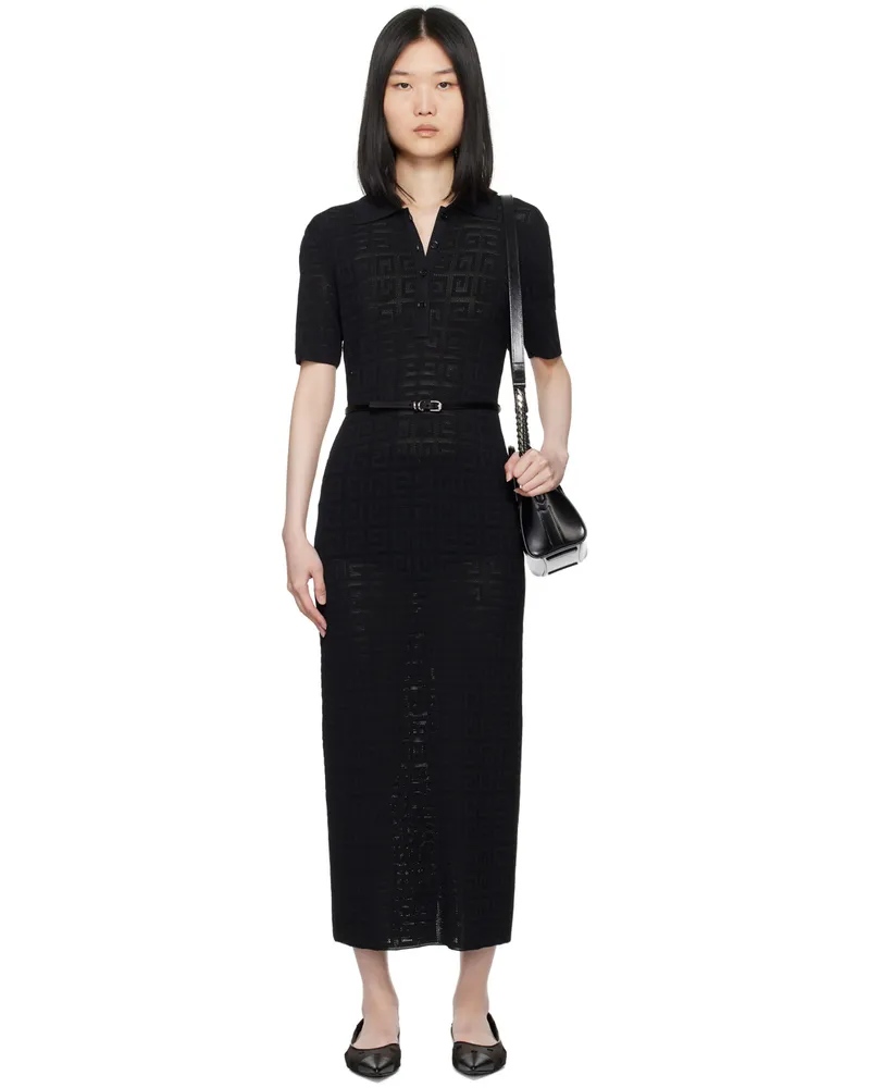 Givenchy Black Voyou Midi Dress 001-black
