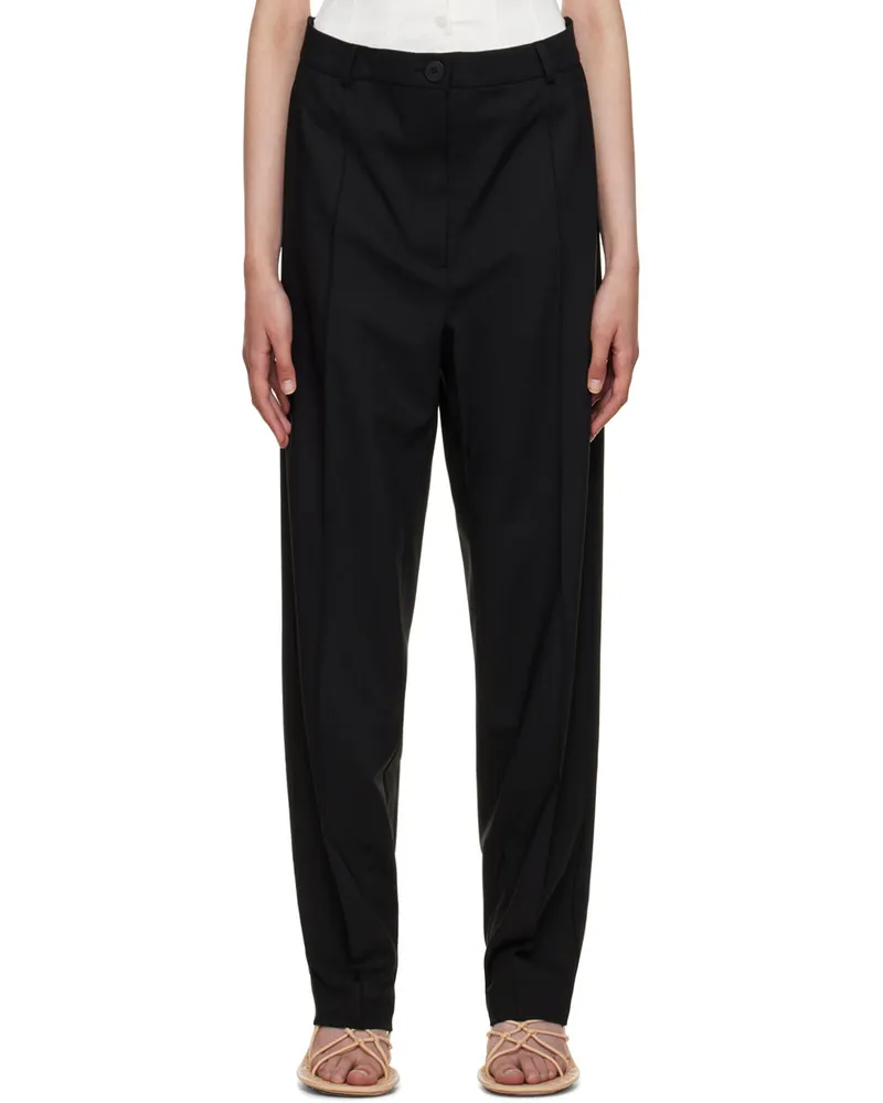 Olēnich Black Paneled Trousers Black