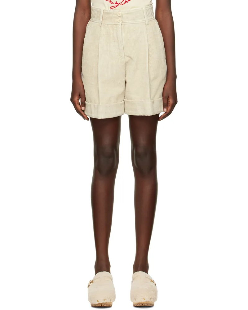 See by Chloé Beige Twin Pleat Shorts 27j